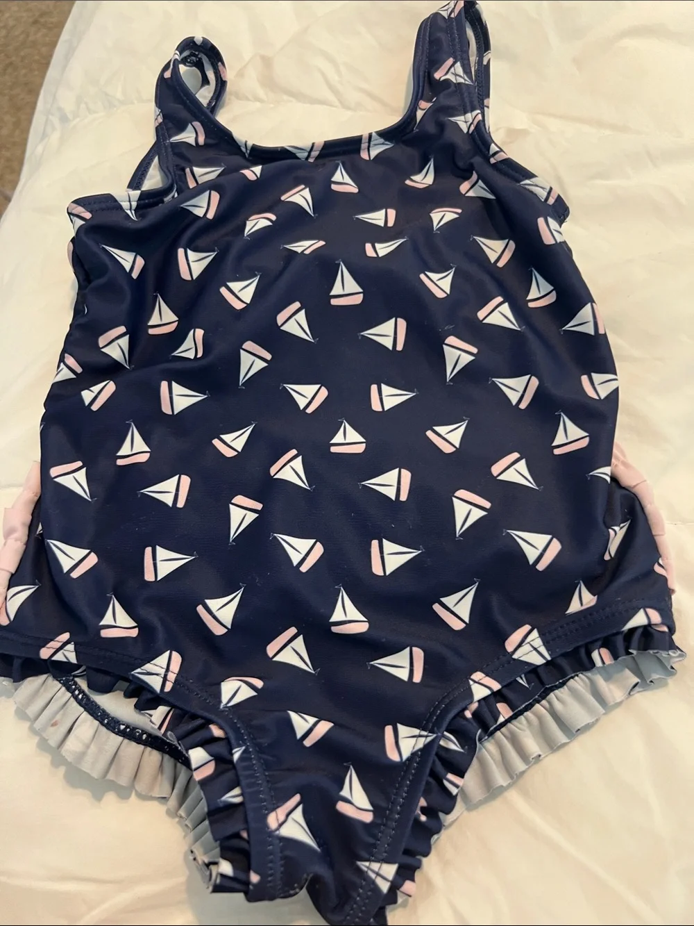 Hudson Baby Navy Sailboat One-Piece Swimsuit